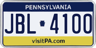 PA license plate JBL4100