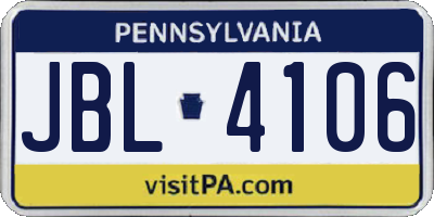 PA license plate JBL4106