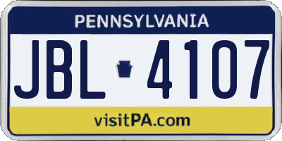 PA license plate JBL4107