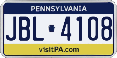 PA license plate JBL4108