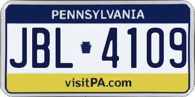 PA license plate JBL4109