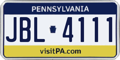 PA license plate JBL4111