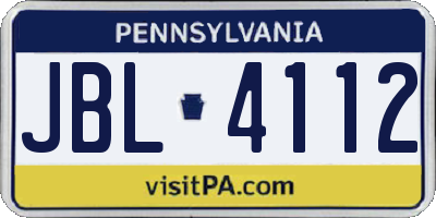 PA license plate JBL4112