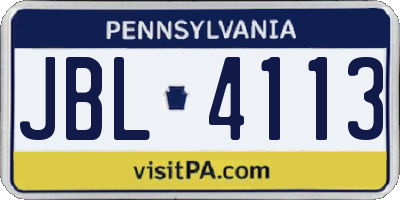 PA license plate JBL4113