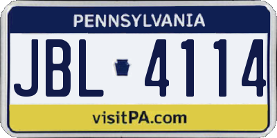 PA license plate JBL4114