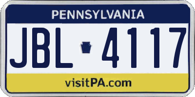 PA license plate JBL4117