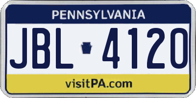 PA license plate JBL4120