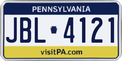 PA license plate JBL4121