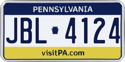 PA license plate JBL4124