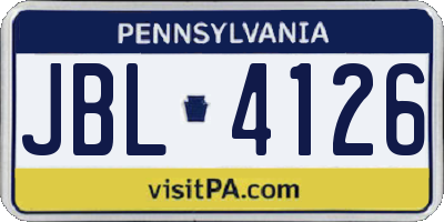 PA license plate JBL4126