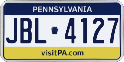 PA license plate JBL4127