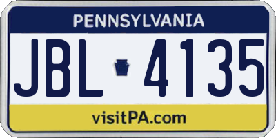 PA license plate JBL4135