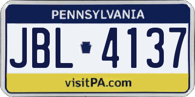 PA license plate JBL4137