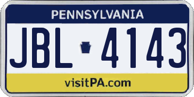 PA license plate JBL4143