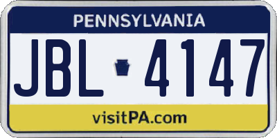 PA license plate JBL4147