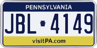 PA license plate JBL4149