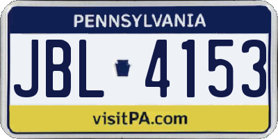 PA license plate JBL4153