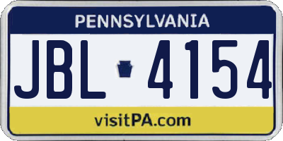 PA license plate JBL4154