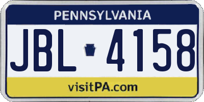 PA license plate JBL4158