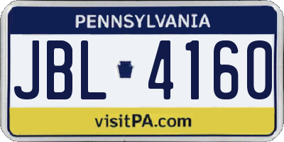 PA license plate JBL4160