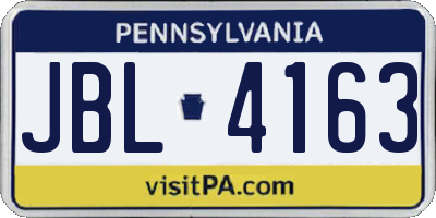 PA license plate JBL4163