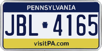 PA license plate JBL4165