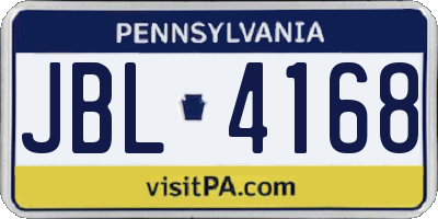 PA license plate JBL4168