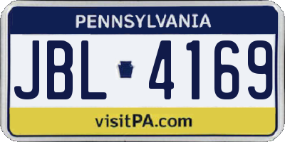 PA license plate JBL4169