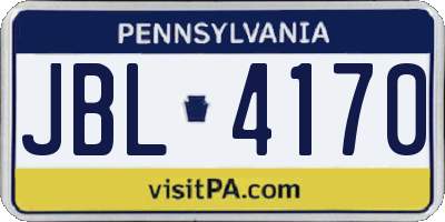 PA license plate JBL4170