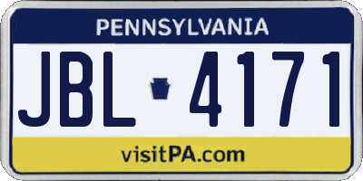 PA license plate JBL4171