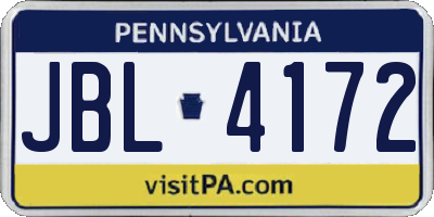 PA license plate JBL4172