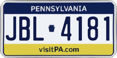 PA license plate JBL4181