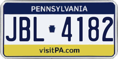 PA license plate JBL4182