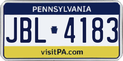 PA license plate JBL4183