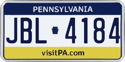 PA license plate JBL4184