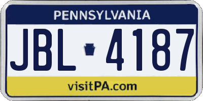 PA license plate JBL4187