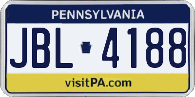 PA license plate JBL4188