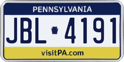 PA license plate JBL4191