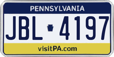 PA license plate JBL4197