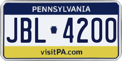 PA license plate JBL4200