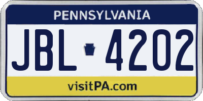 PA license plate JBL4202