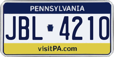 PA license plate JBL4210