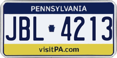 PA license plate JBL4213