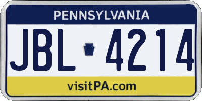 PA license plate JBL4214