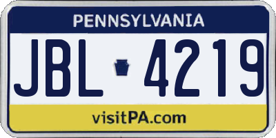 PA license plate JBL4219