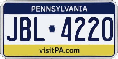 PA license plate JBL4220