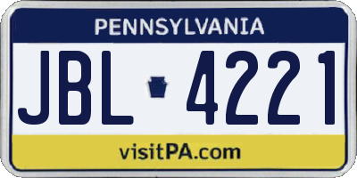 PA license plate JBL4221