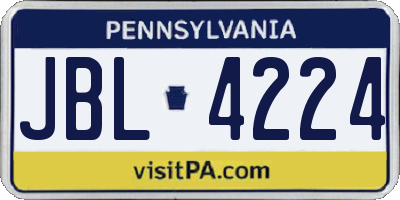 PA license plate JBL4224