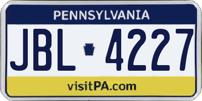 PA license plate JBL4227