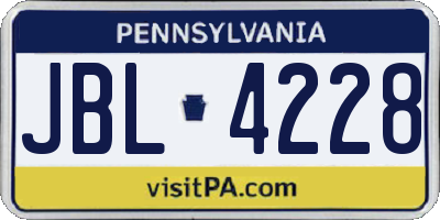 PA license plate JBL4228